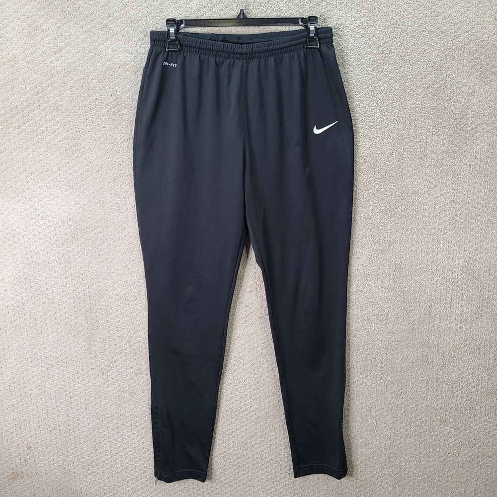 Nike Pants Women M Black Dri-Fit Tapered Leg Polyester Ankle Zip Athletic Casual